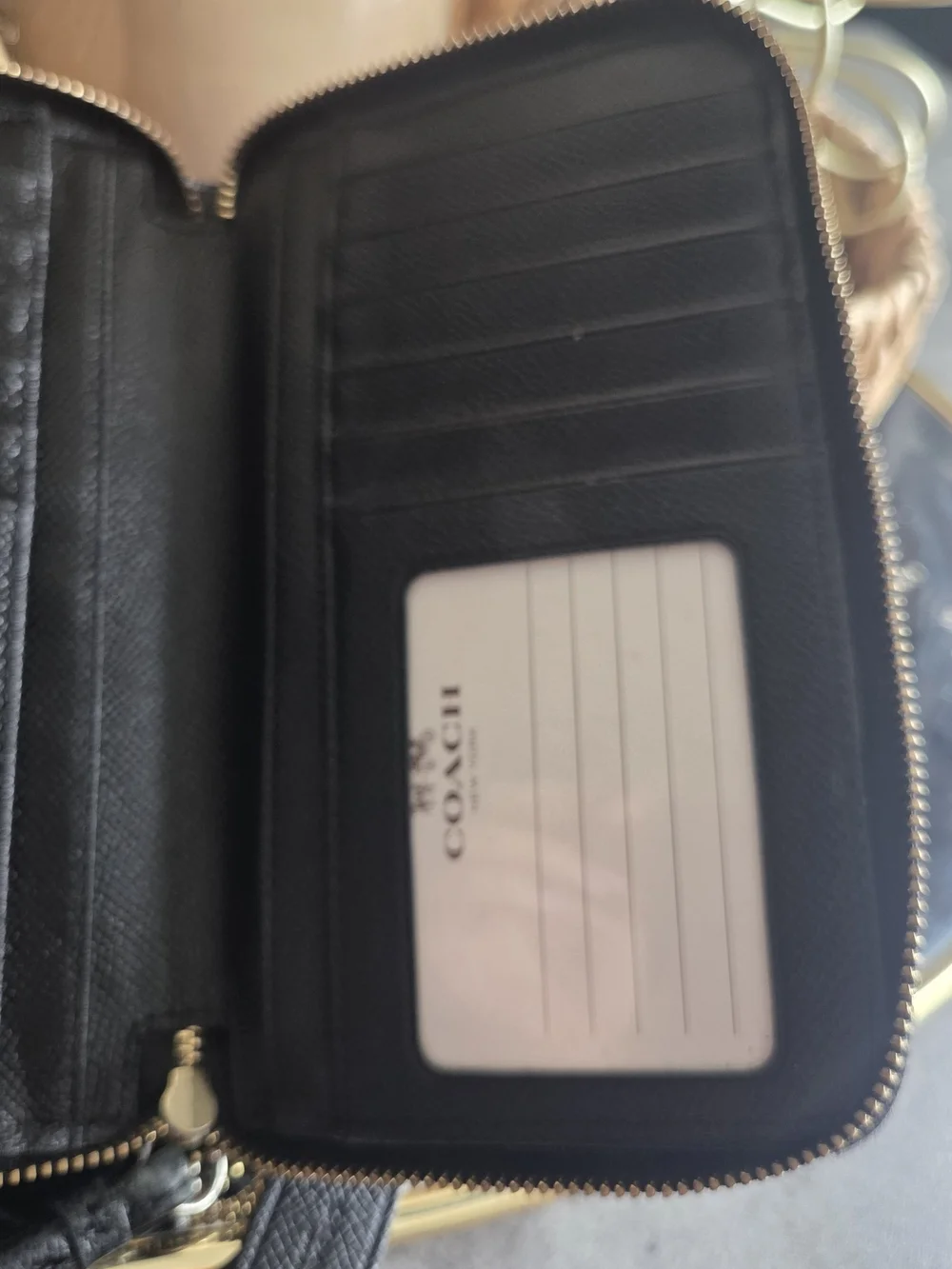 Coach New York Black Leather Accordion Wristlet Wallet Gold Hardware - Picture 10 of 17